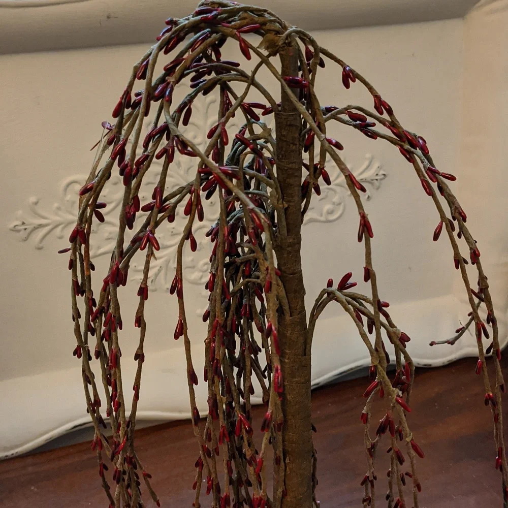 PIP BERRY TREE RUSTIC PRIMITIVE WEEPING WILLOW SPRAY TREE 16” Berries